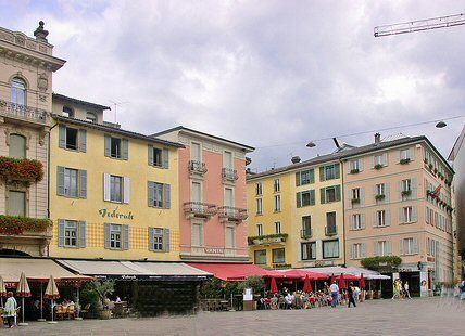 Switzerland Lugano Piazza della Riforma Square Piazza della Riforma Square Tessin - Lugano - Switzerland